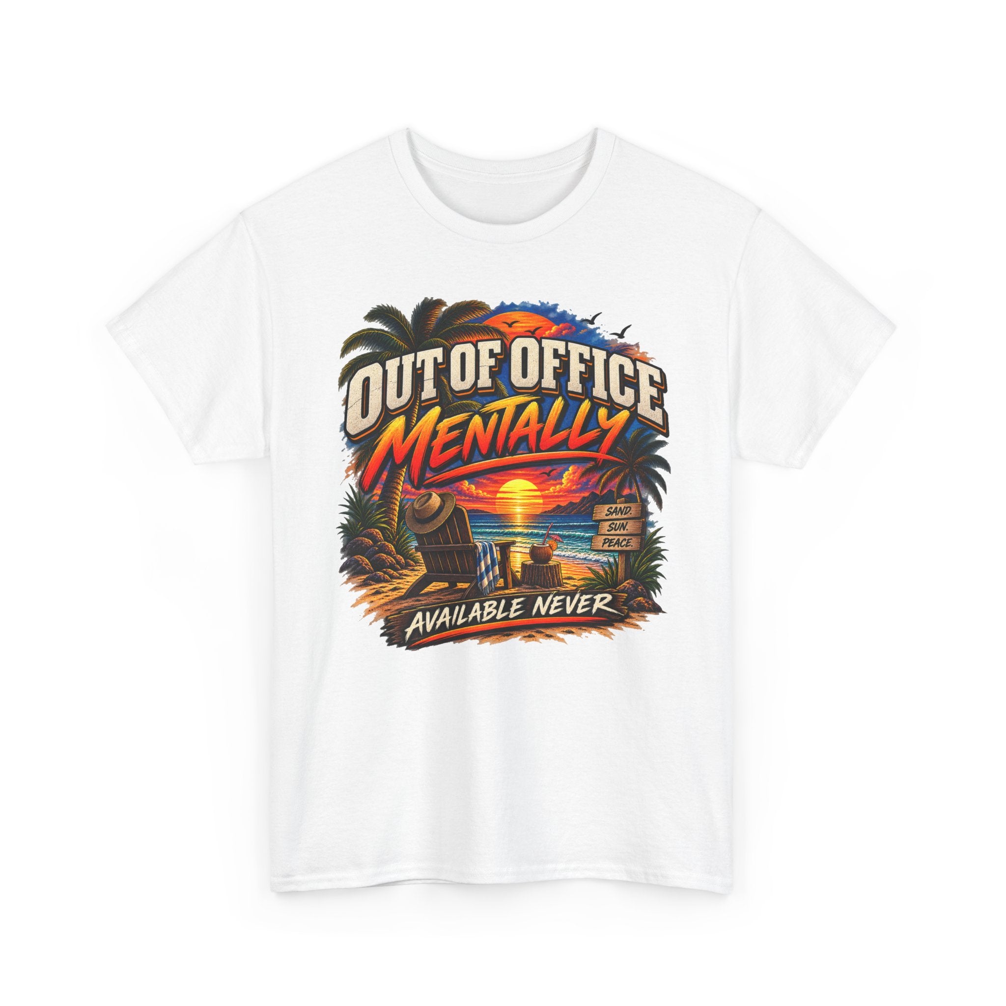 Out of Office Mentally Beach Sunset T-Shirt