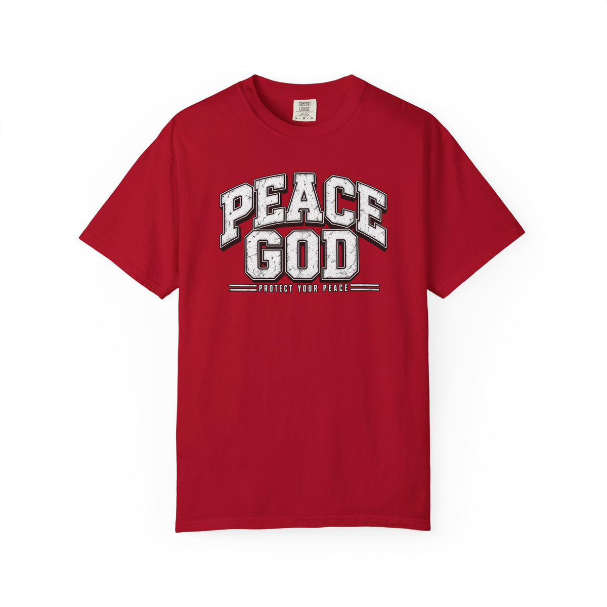 Peace God T-Shirt — Retro Collegiate Faith Tee