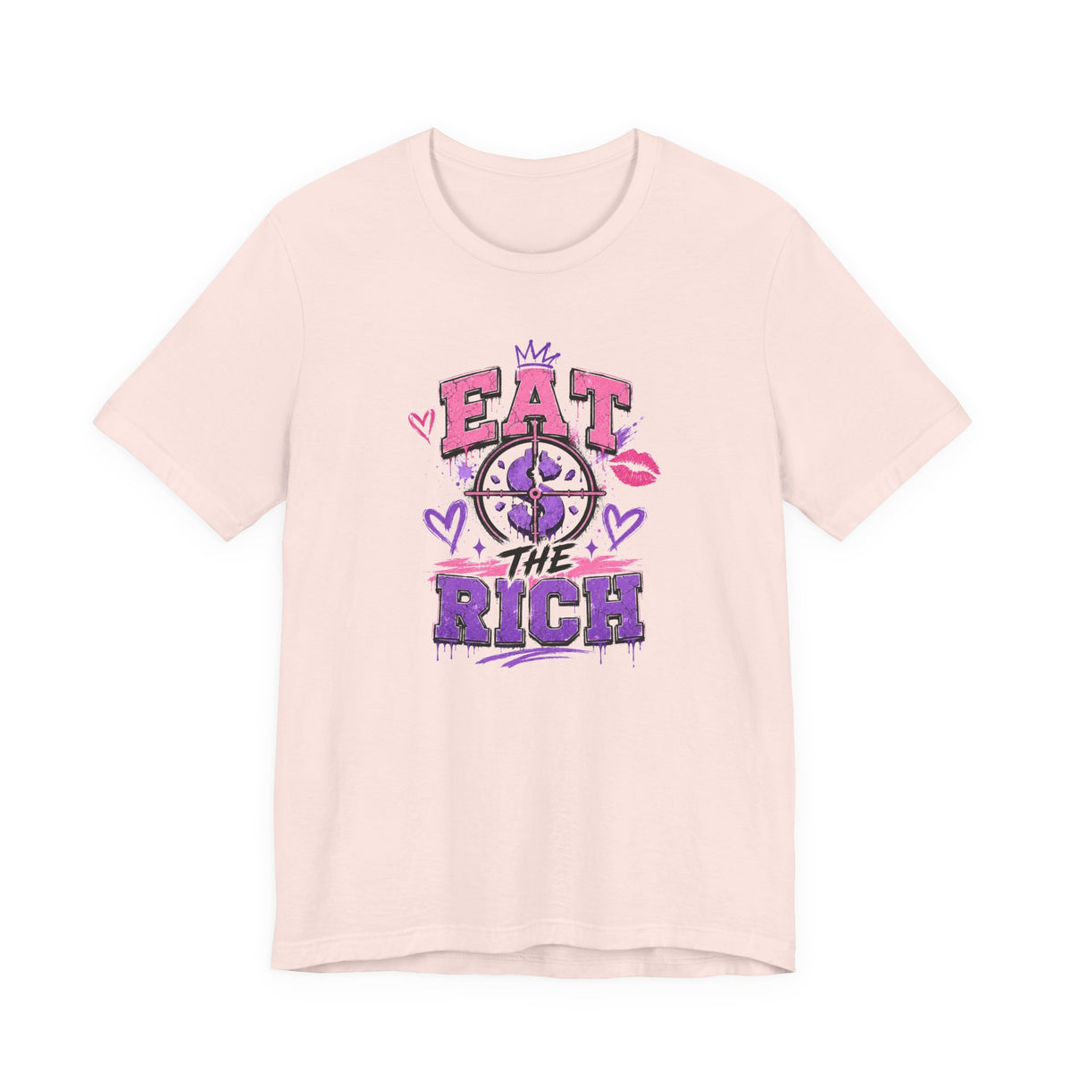Eat the Rich Graphic Tee — Punk Feminist Heart & Crown Design