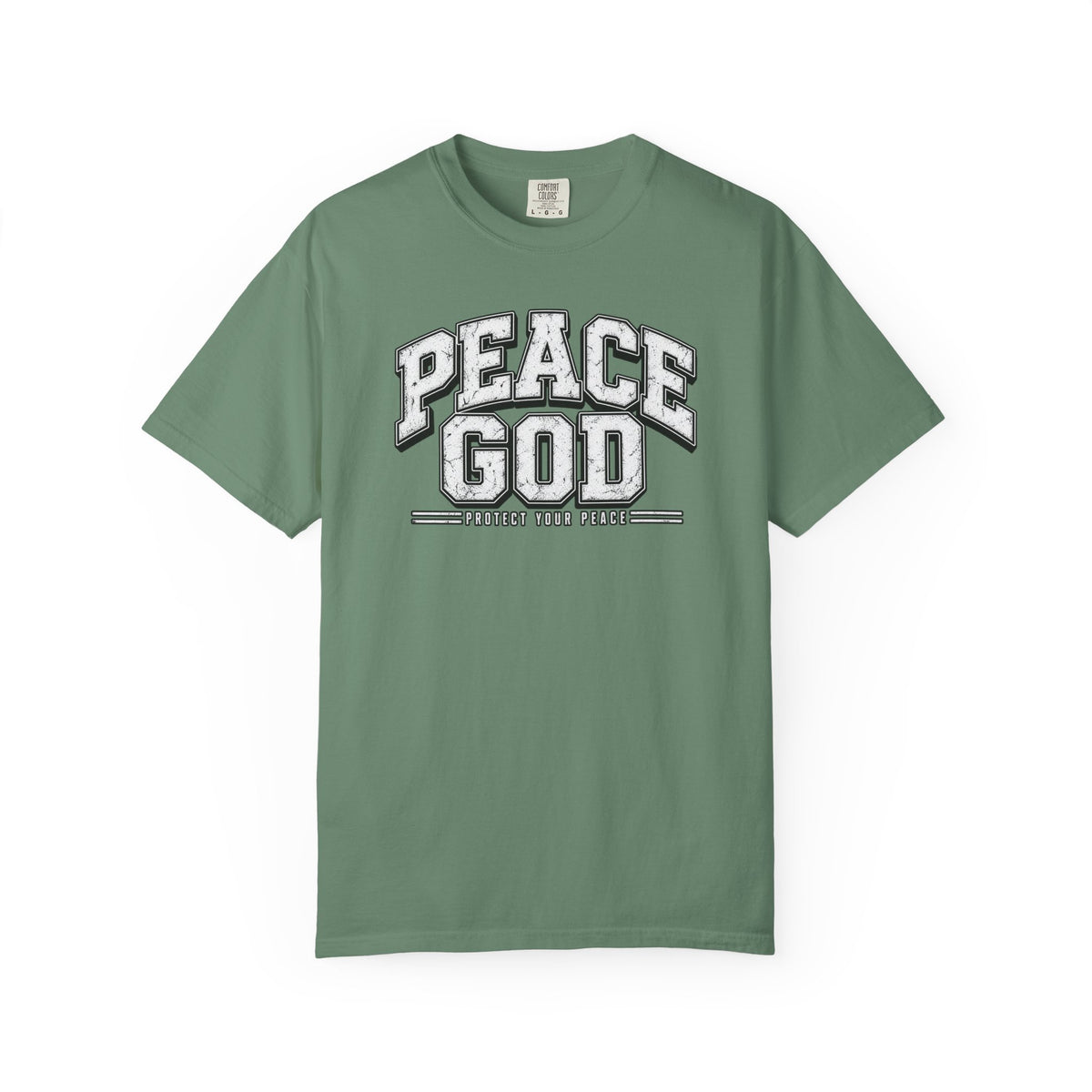 Peace God T-Shirt — Retro Collegiate Faith Tee