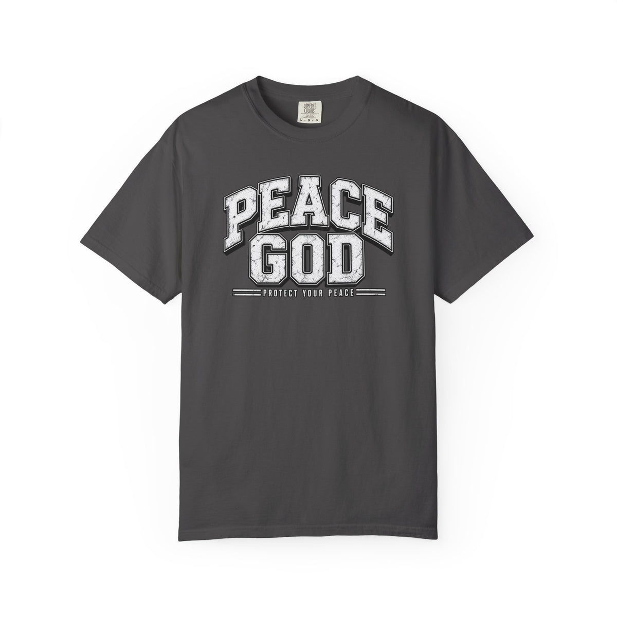 Peace God T-Shirt — Retro Collegiate Faith Tee