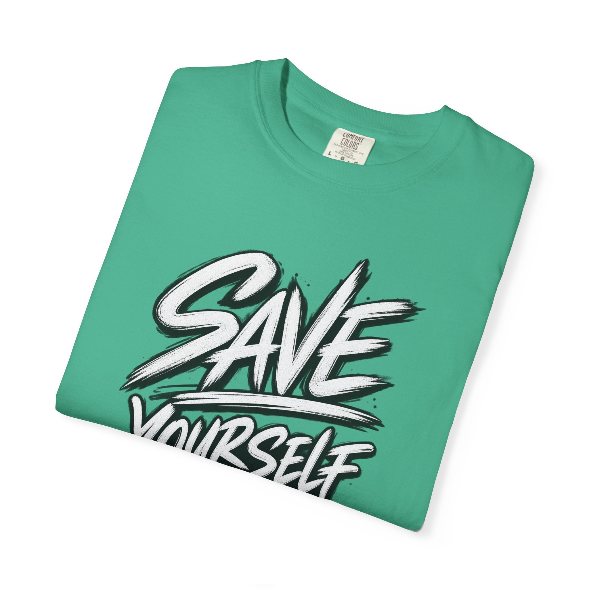 Save Yourself Graphic T-Shirt — Bold Script Mental Health Awareness Tee