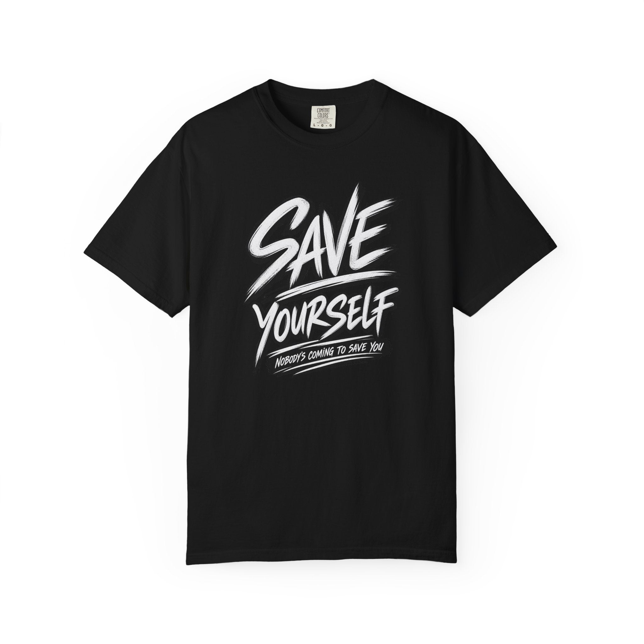 Save Yourself Graphic T-Shirt — Bold Script Mental Health Awareness Tee