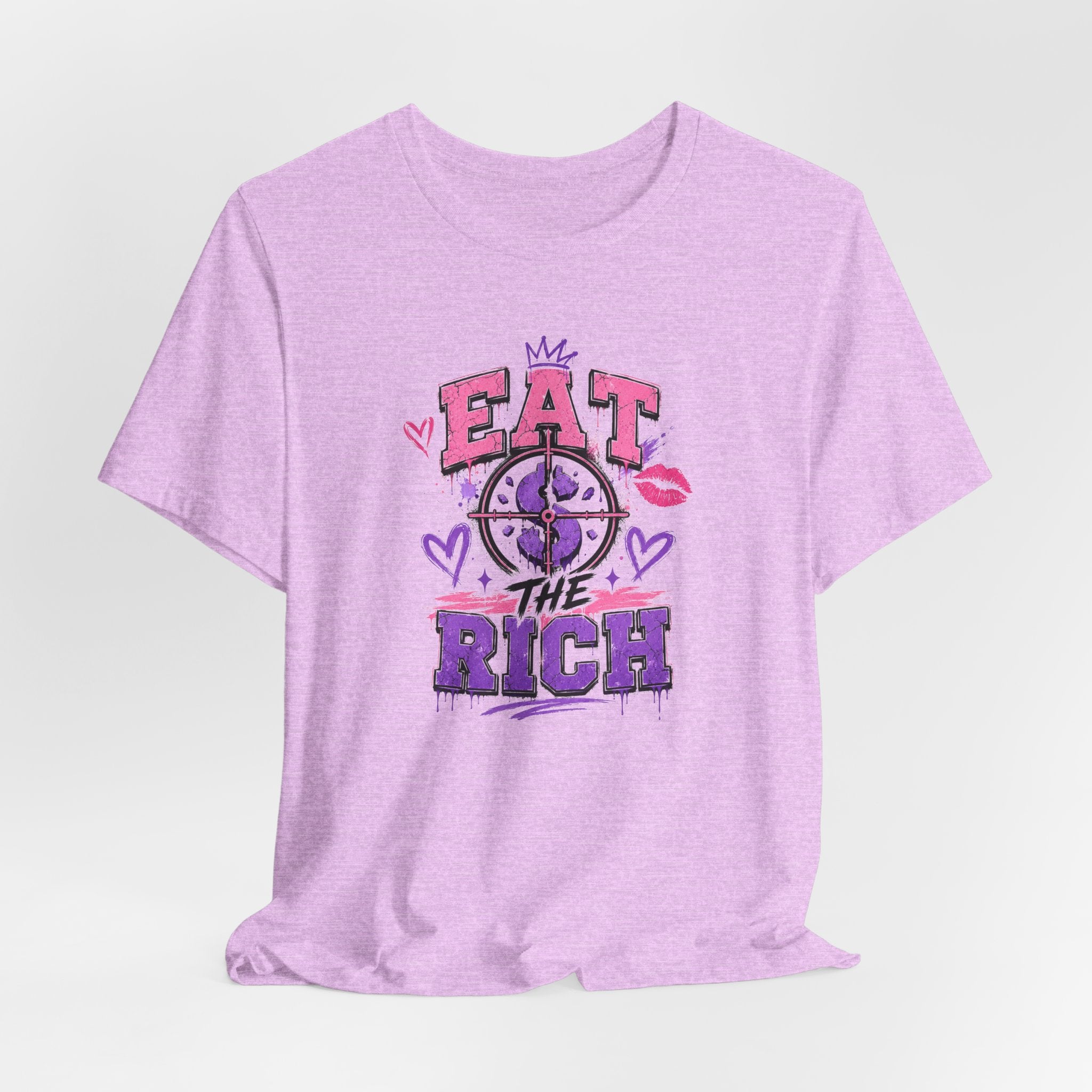 Eat the Rich Graphic Tee — Punk Feminist Heart & Crown Design