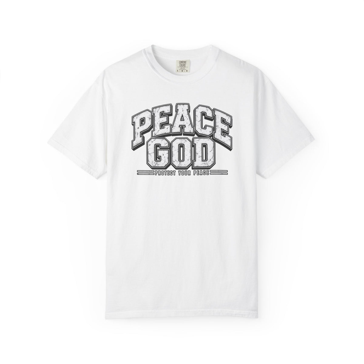 Peace God T-Shirt — Retro Collegiate Faith Tee