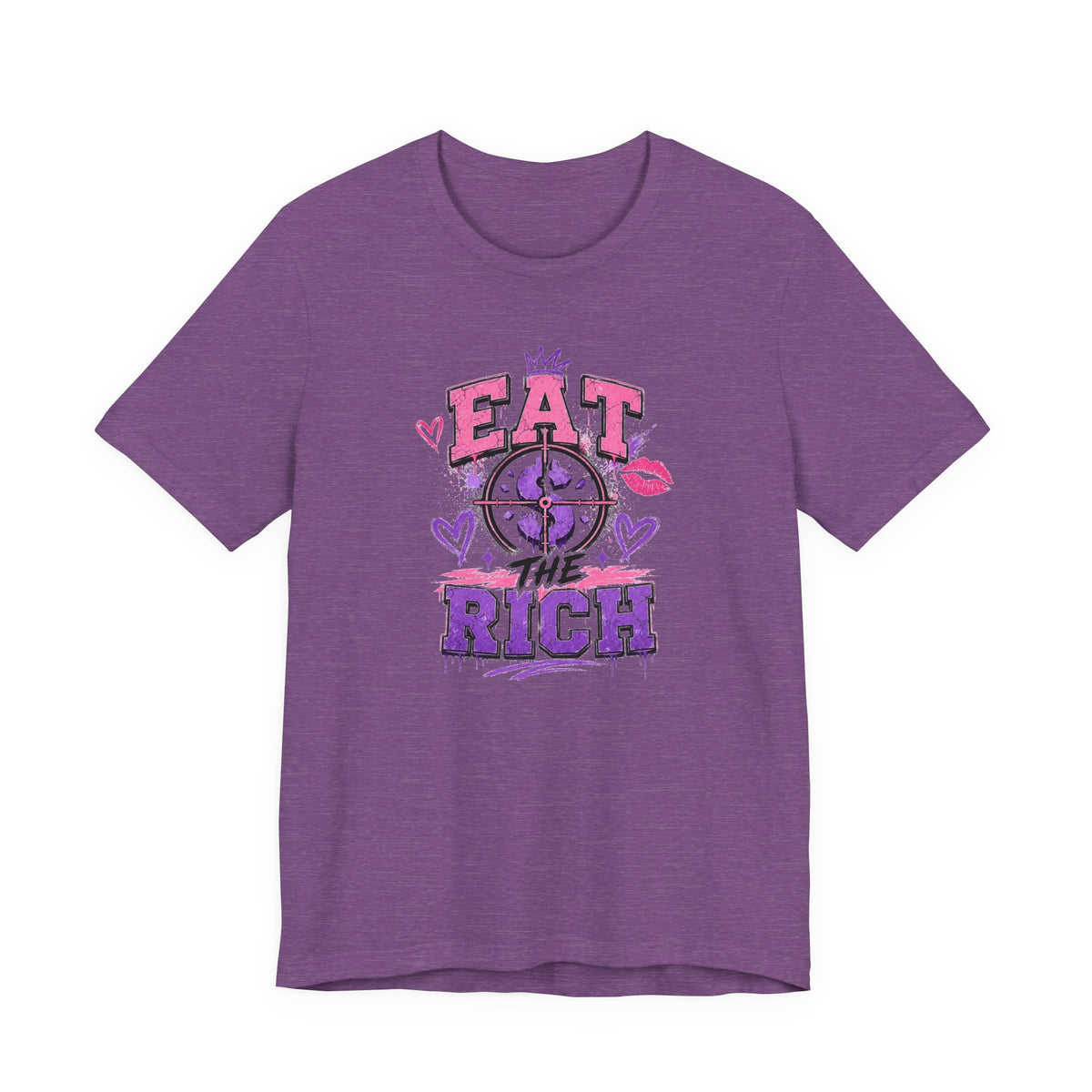 Eat the Rich Graphic Tee — Punk Feminist Heart & Crown Design