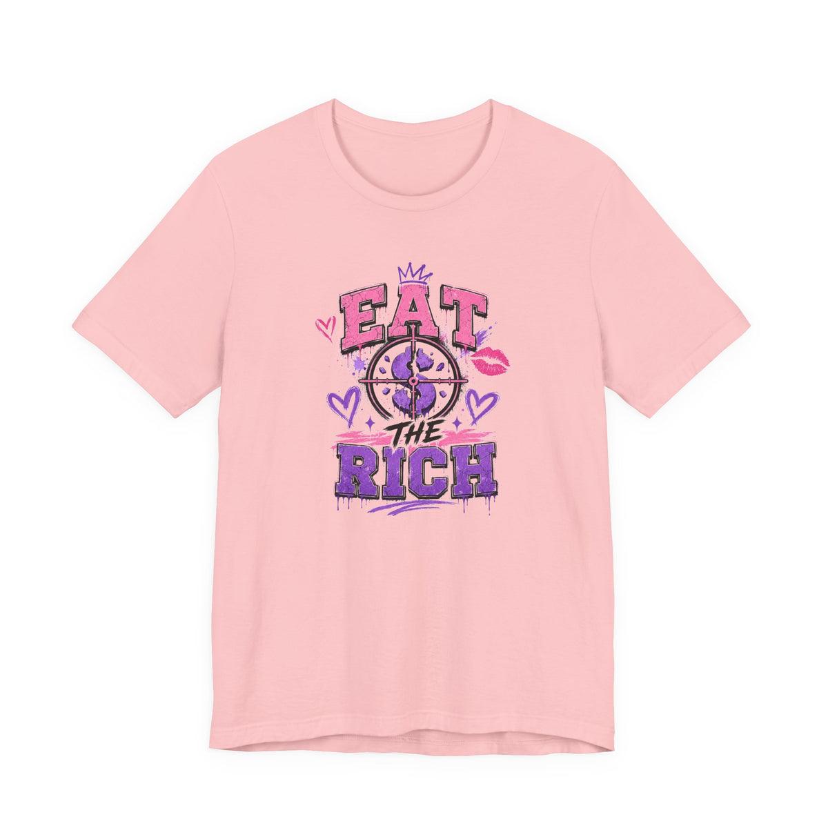 Eat the Rich Graphic Tee — Punk Feminist Heart & Crown Design