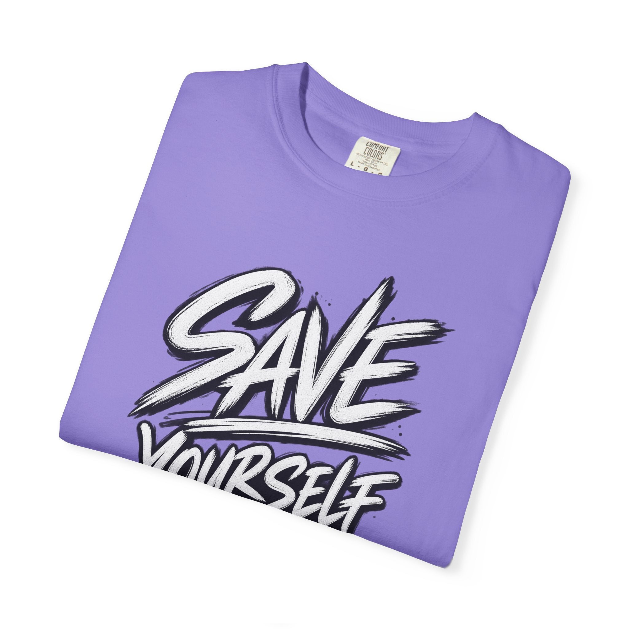 Save Yourself Graphic T-Shirt — Bold Script Mental Health Awareness Tee