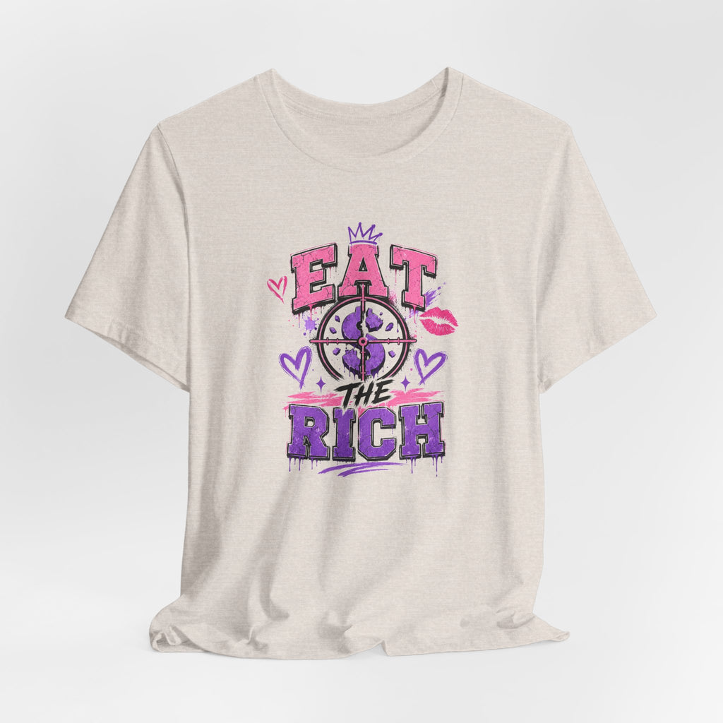 Eat the Rich Graphic Tee — Punk Feminist Heart & Crown Design