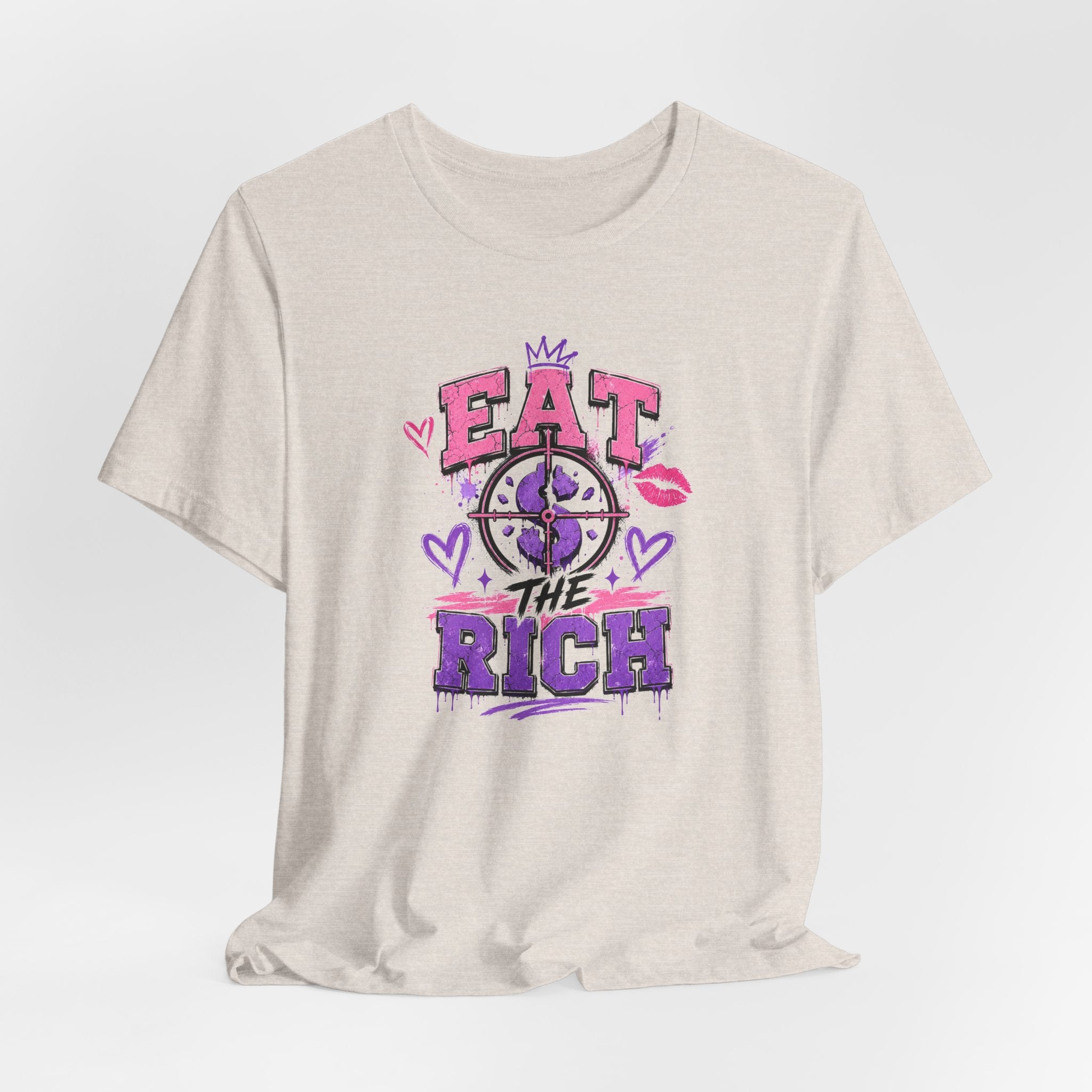 Eat the Rich Graphic Tee — Punk Feminist Heart & Crown Design