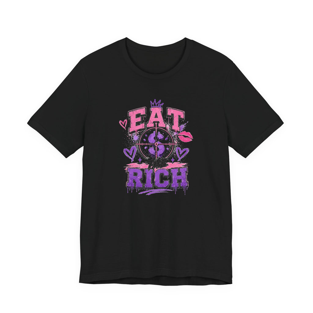 Eat the Rich Graphic Tee — Punk Feminist Heart & Crown Design