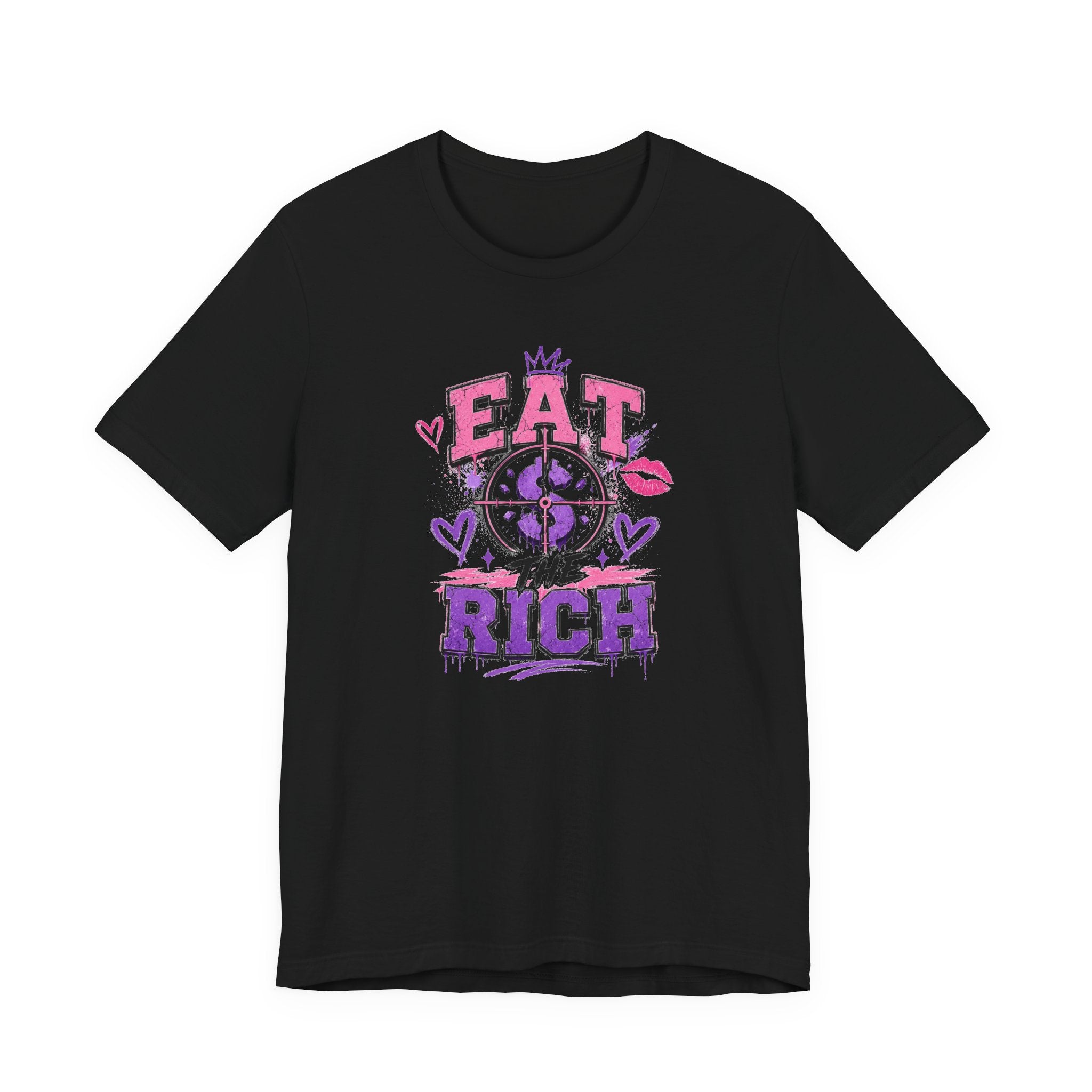 Eat the Rich Graphic Tee — Punk Feminist Heart & Crown Design