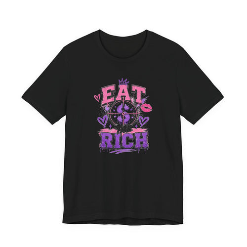 Eat the Rich Graphic Tee — Punk Feminist Heart & Crown Design