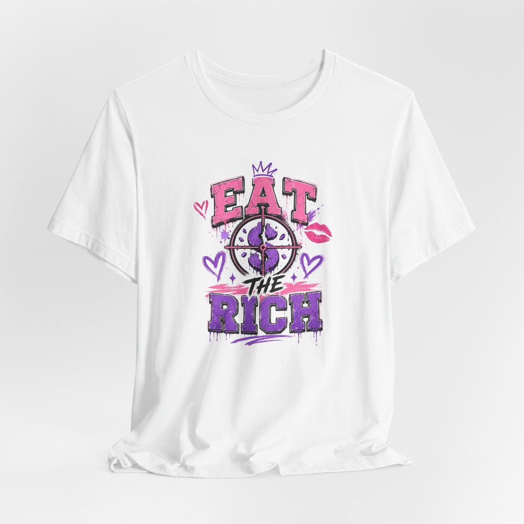 Eat the Rich Graphic Tee — Punk Feminist Heart & Crown Design