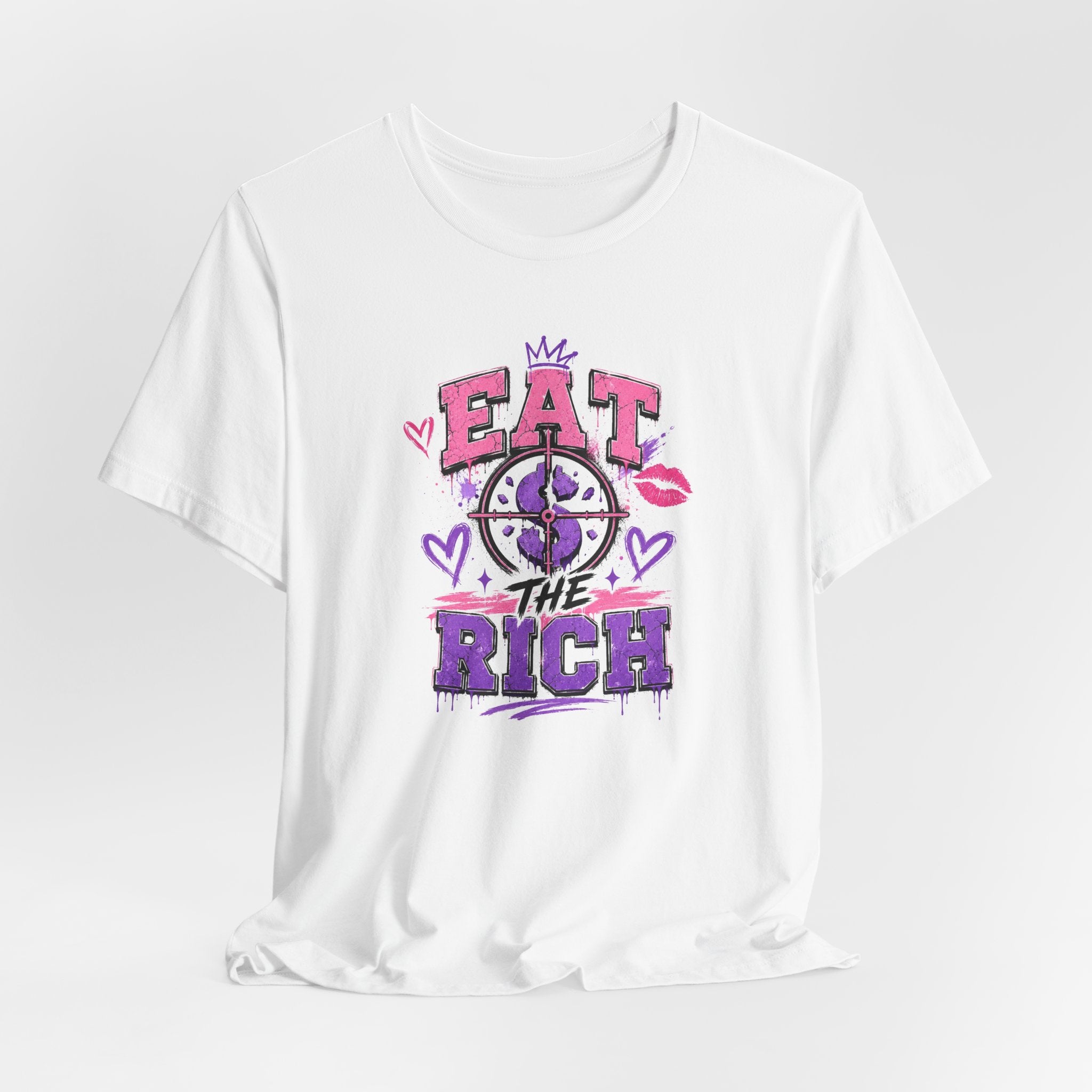 Eat the Rich Graphic Tee — Punk Feminist Heart & Crown Design