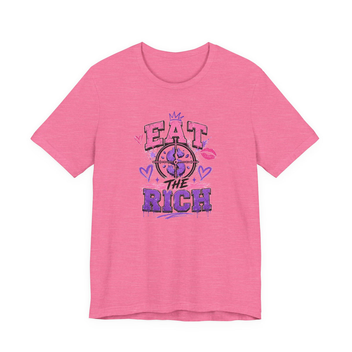Eat the Rich Graphic Tee — Punk Feminist Heart & Crown Design