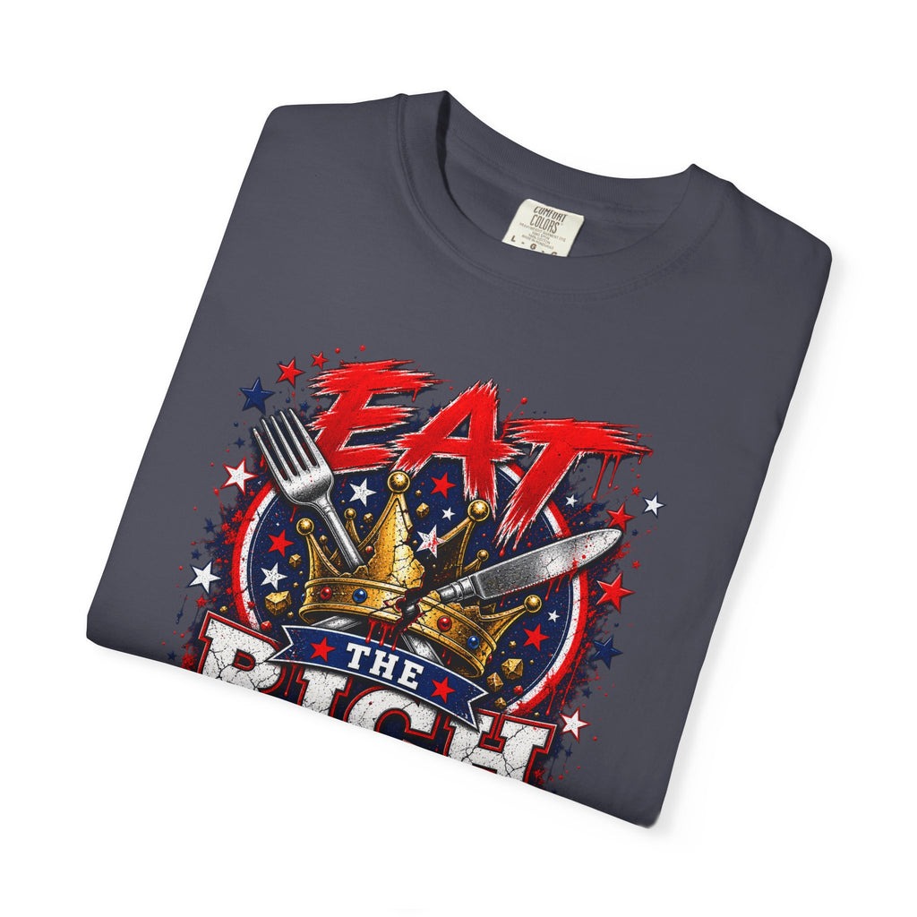 Eat The Rich T-shirt | Graphic Political Statement, Retro Stars Design