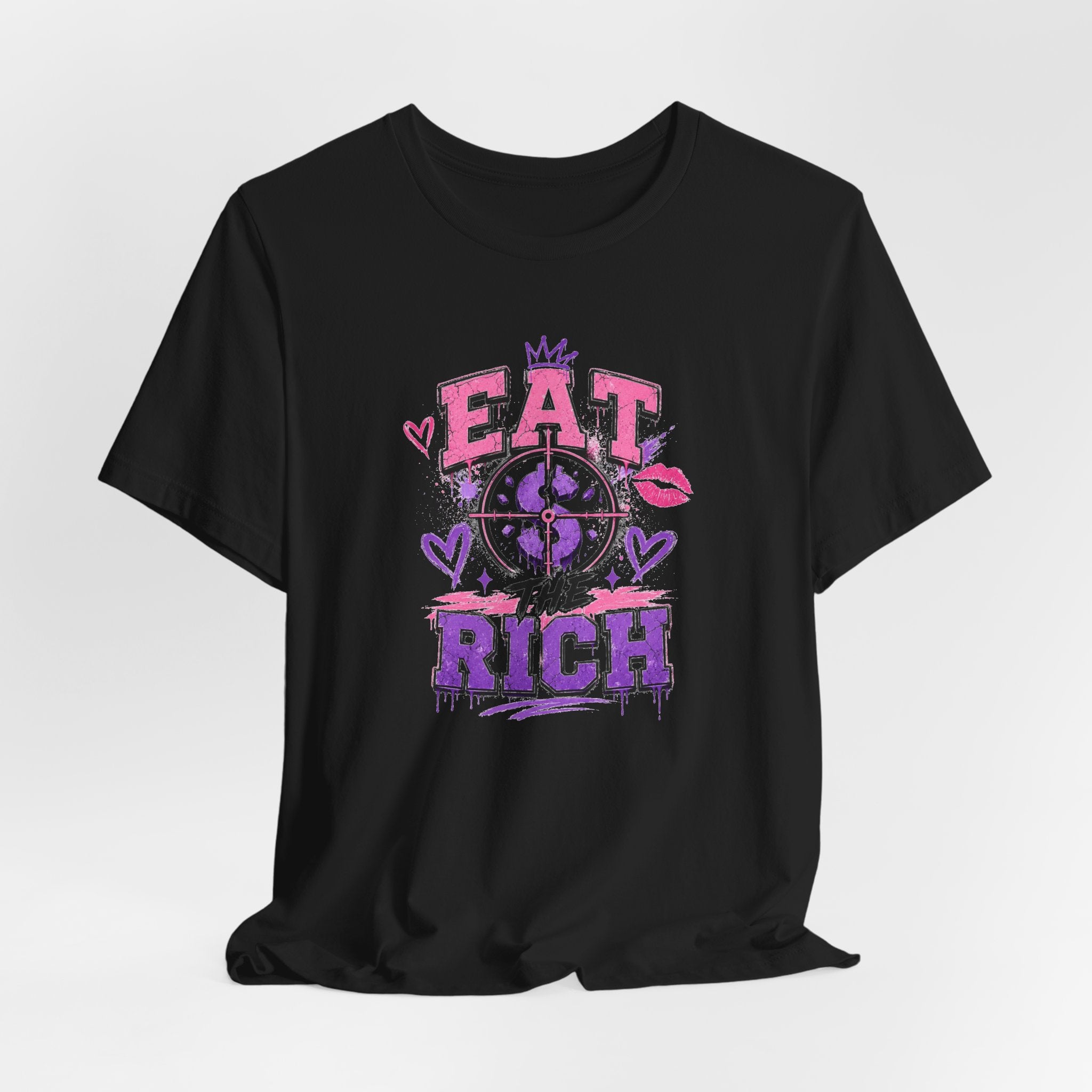 Eat the Rich Graphic Tee — Punk Feminist Heart & Crown Design