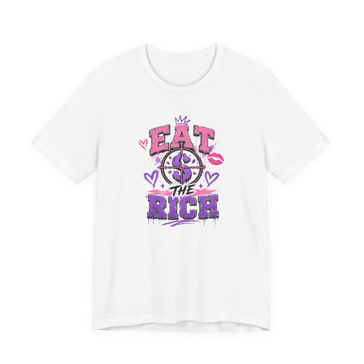 Eat the Rich Graphic Tee — Punk Feminist Heart & Crown Design