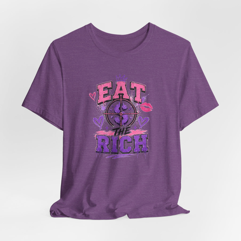 Eat the Rich Graphic Tee — Punk Feminist Heart & Crown Design
