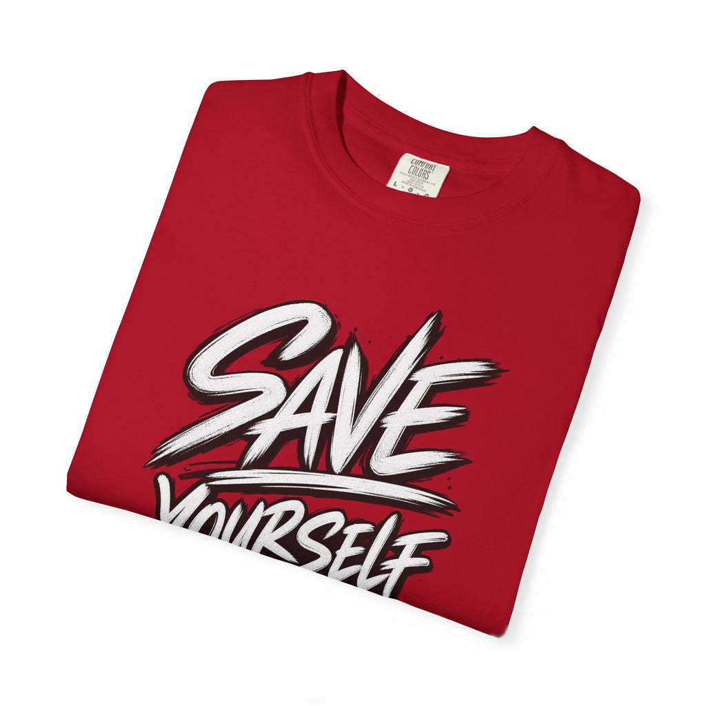 Save Yourself Graphic T-Shirt — Bold Script Mental Health Awareness Tee