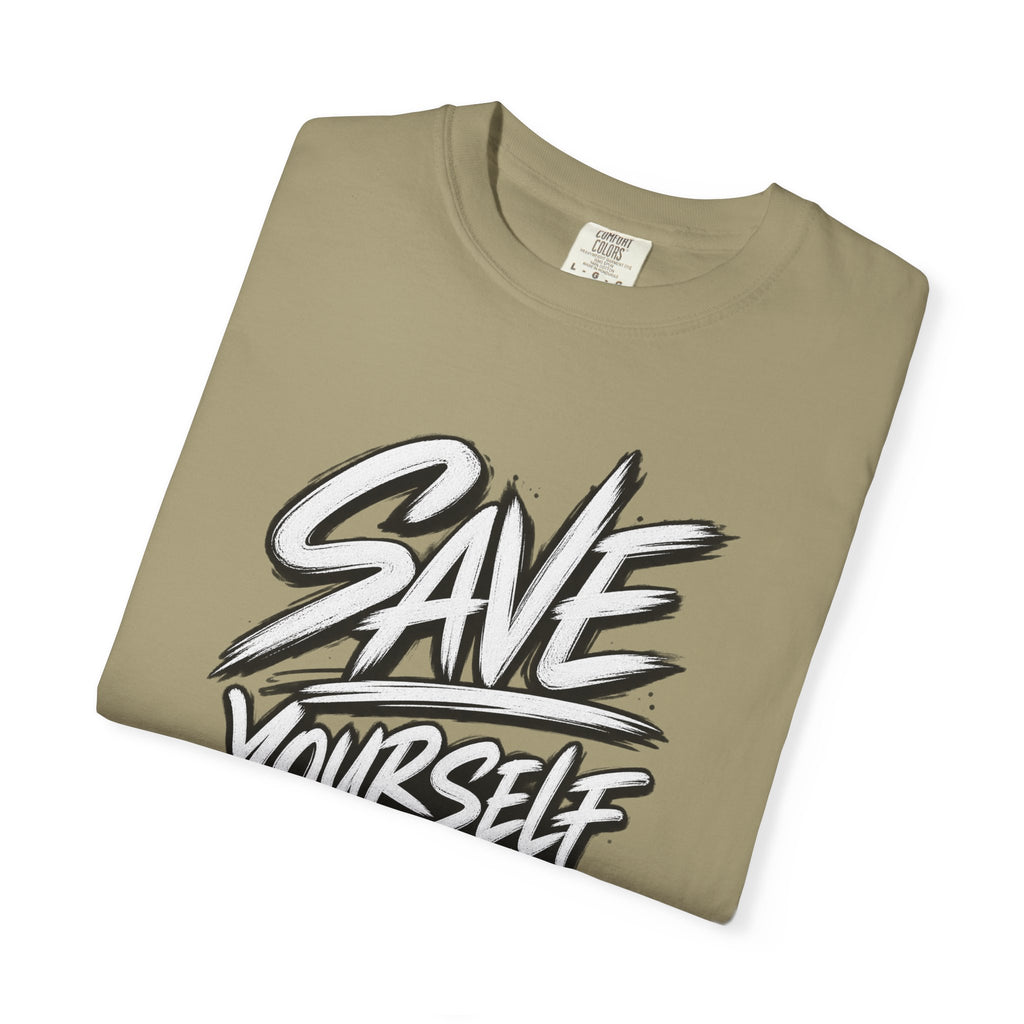 Save Yourself Graphic T-Shirt — Bold Script Mental Health Awareness Tee