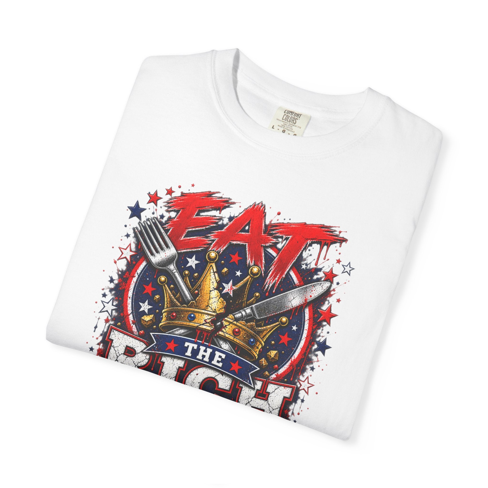 Eat The Rich T-shirt | Graphic Political Statement, Retro Stars Design