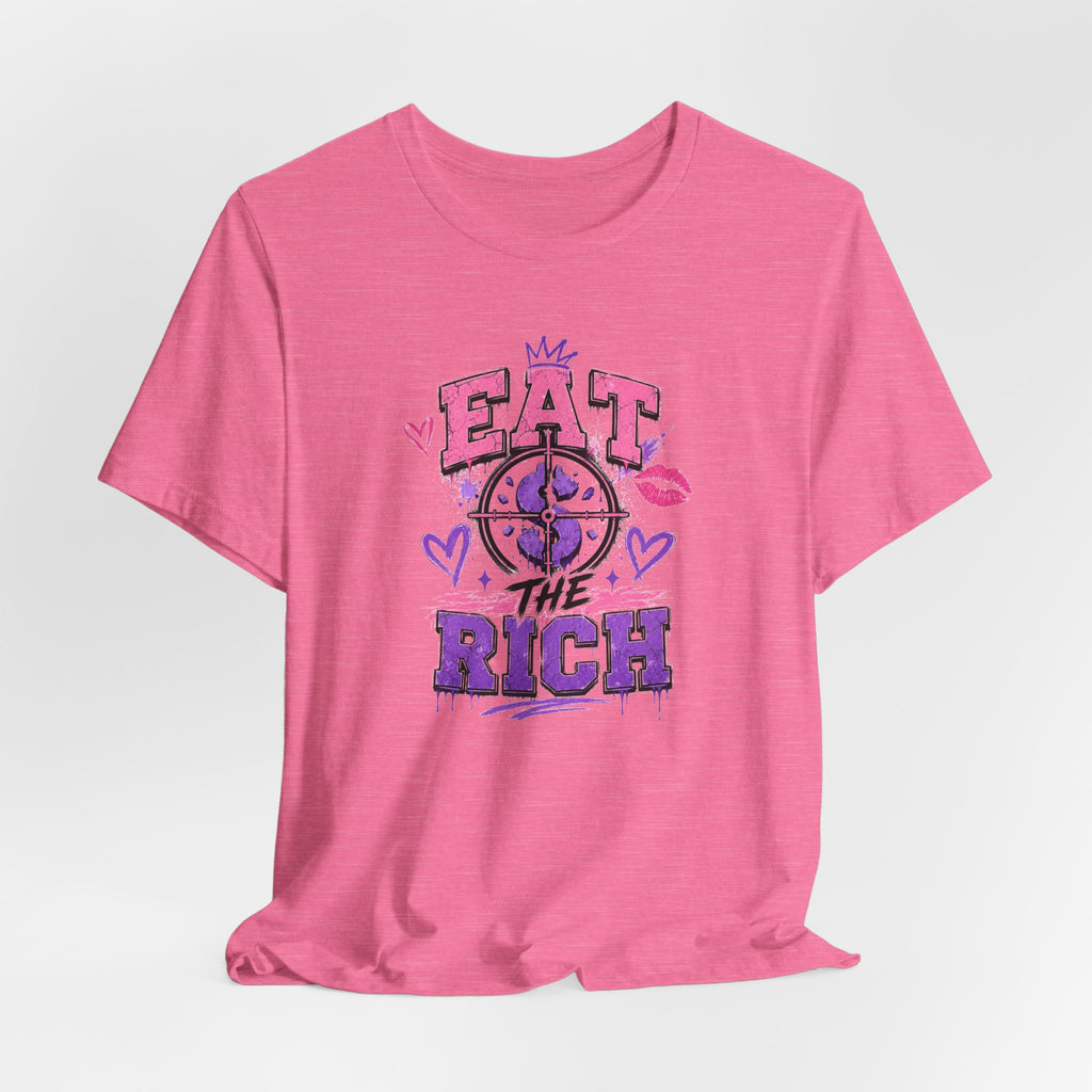 Eat the Rich Graphic Tee — Punk Feminist Heart & Crown Design