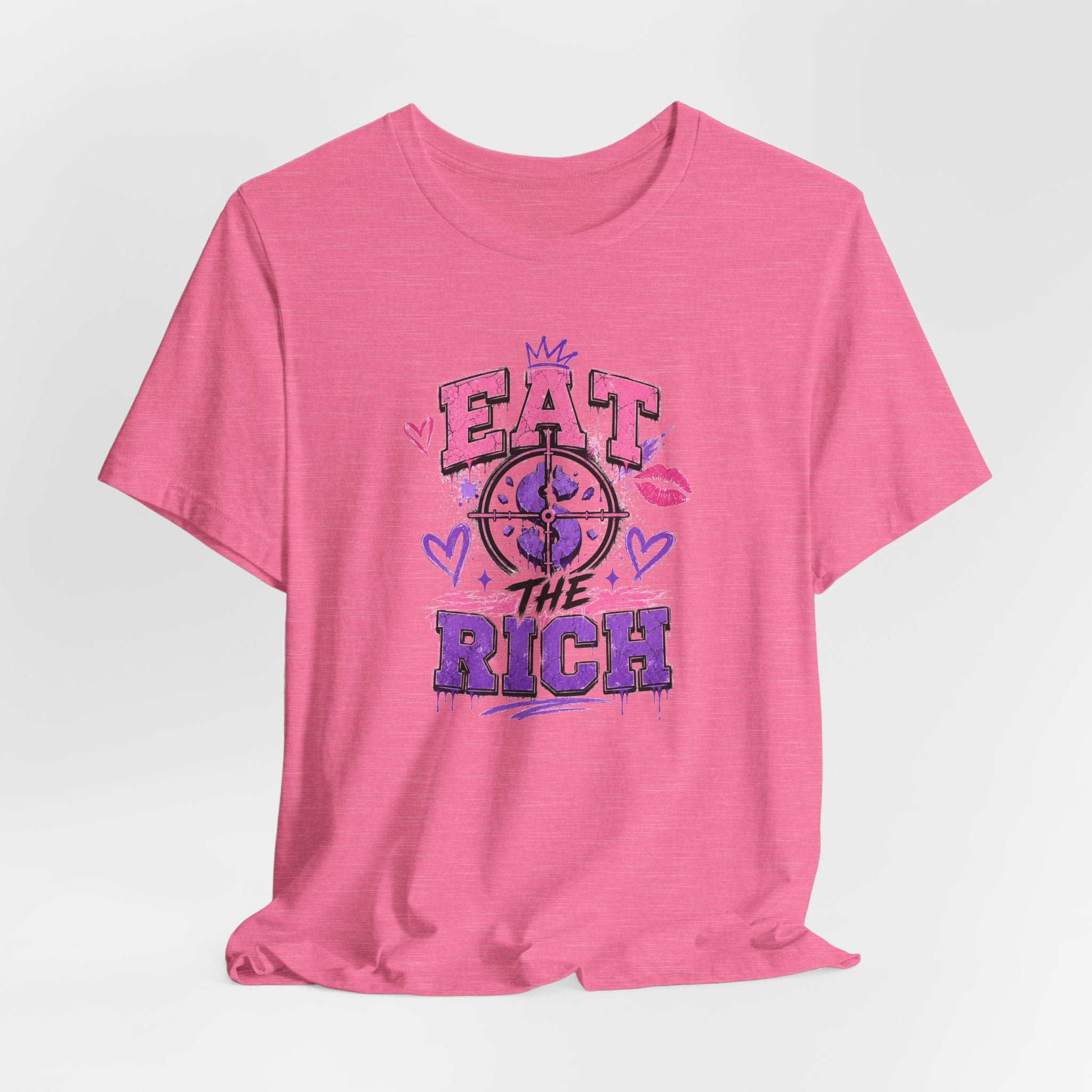 Eat the Rich Graphic Tee — Punk Feminist Heart & Crown Design