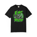 Eat The Rich T-shirt | Graphic Political Streetwear, Neon Green Protest Design