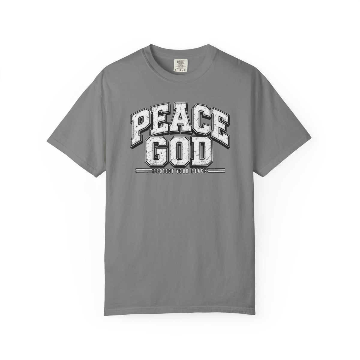 Peace God T-Shirt — Retro Collegiate Faith Tee
