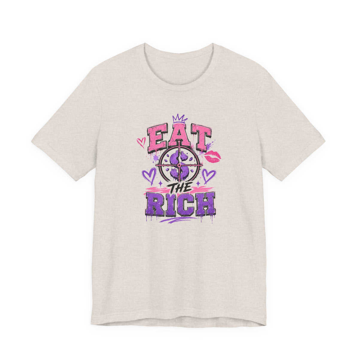Eat the Rich Graphic Tee — Punk Feminist Heart & Crown Design