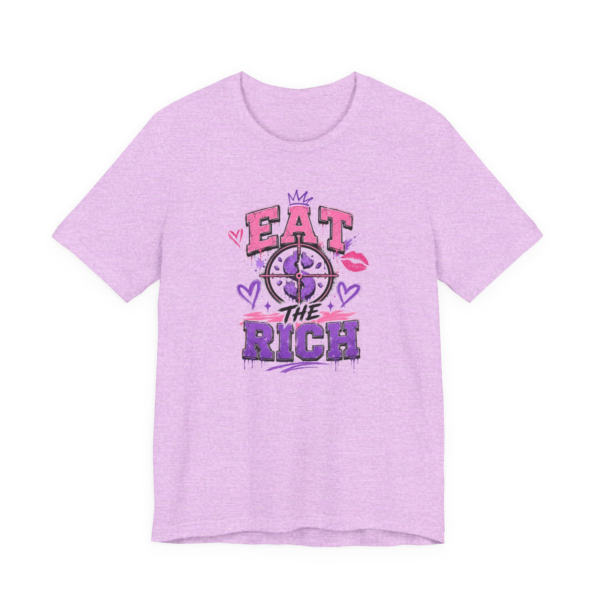 Eat the Rich Graphic Tee — Punk Feminist Heart & Crown Design