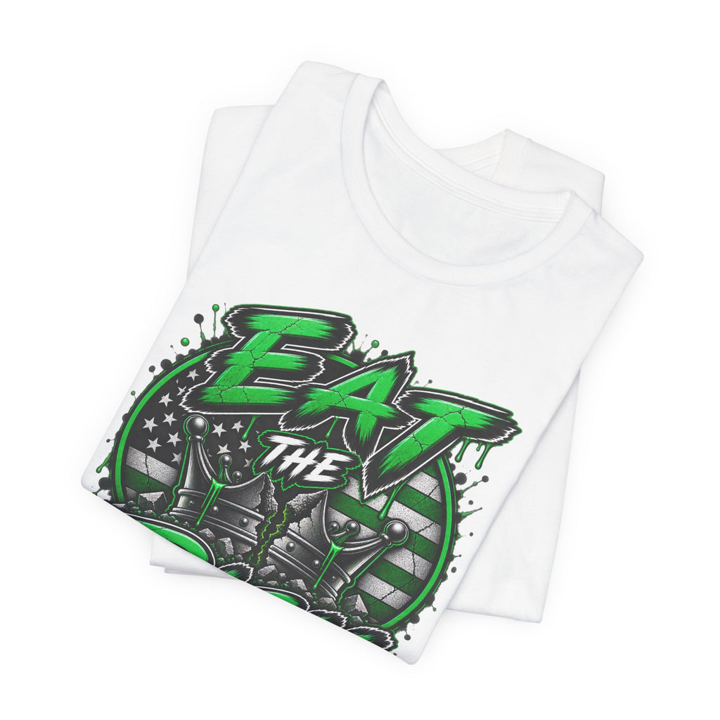 Eat The Rich T-Shirt – Anti-Establishment Graphic Tee with Green Street Art Design