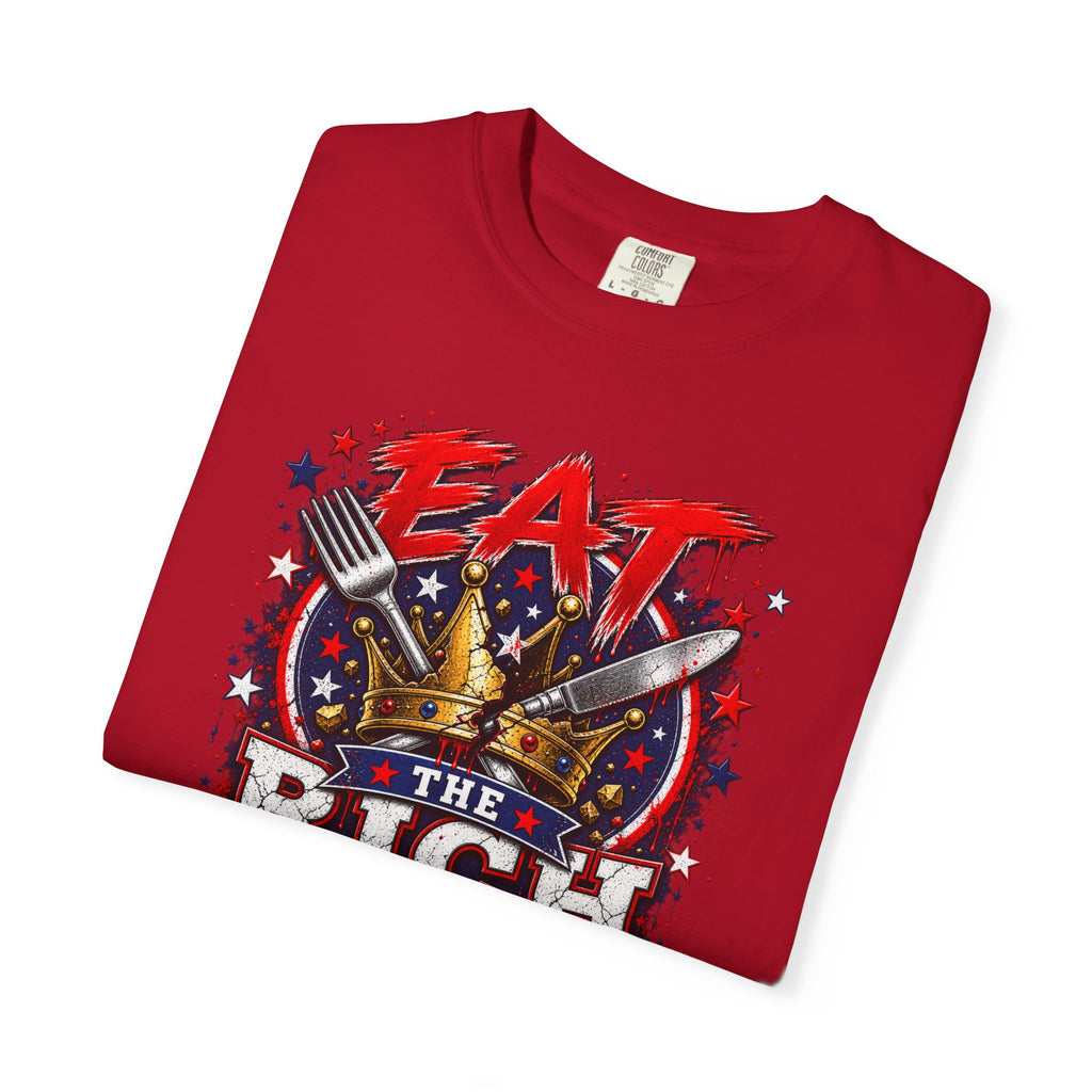 Eat The Rich T-shirt | Graphic Political Statement, Retro Stars Design