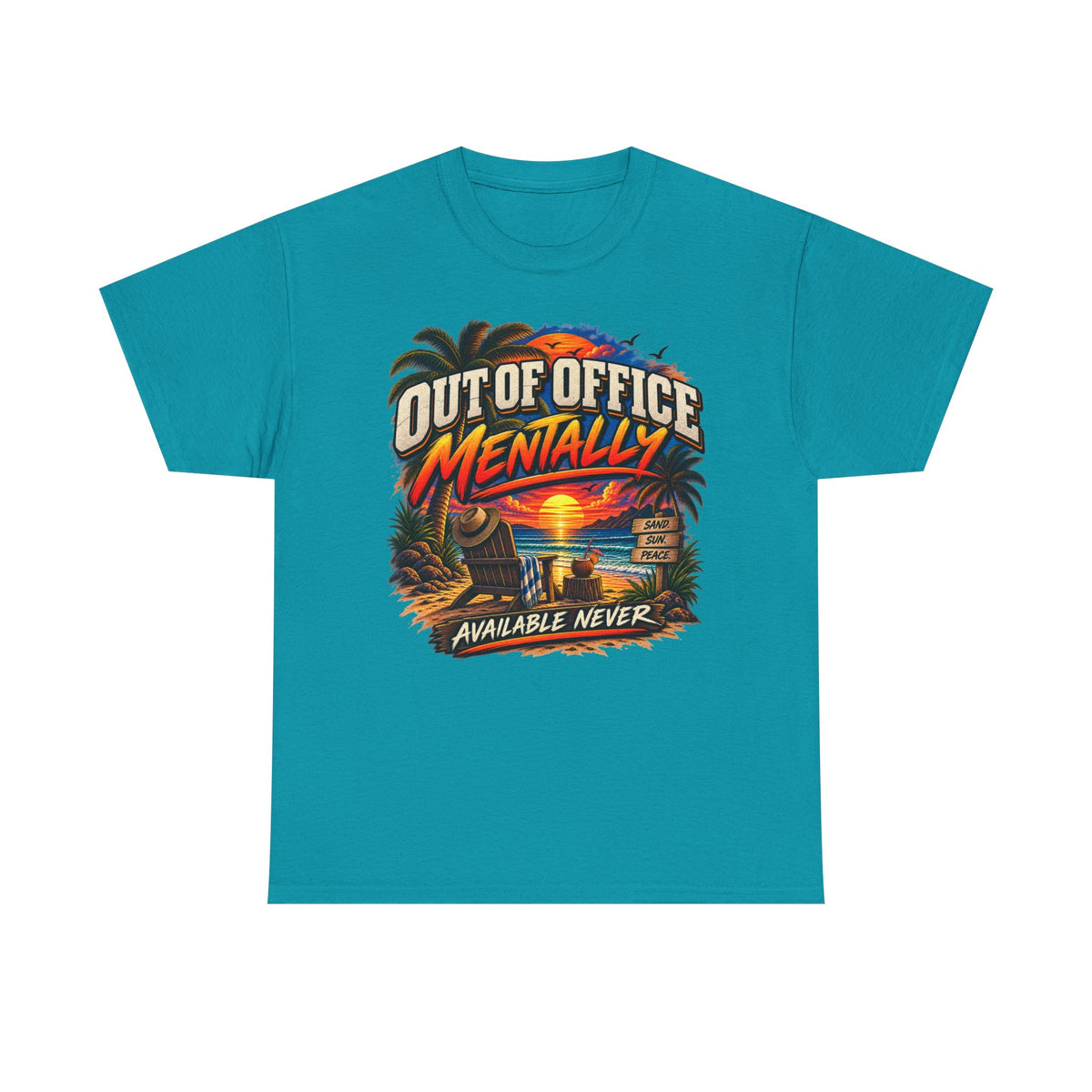 Out of Office Mentally Beach Sunset T-Shirt