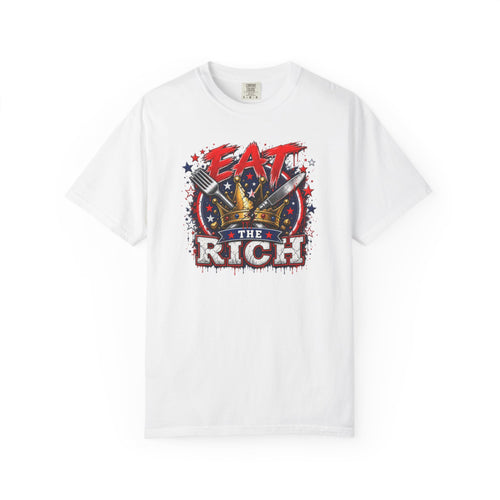 Eat The Rich T-shirt | Graphic Political Statement, Retro Stars Design