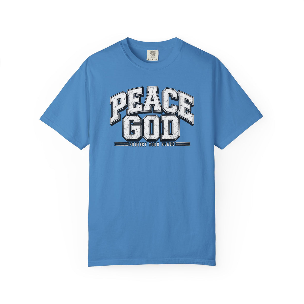Peace God T-Shirt — Retro Collegiate Faith Tee